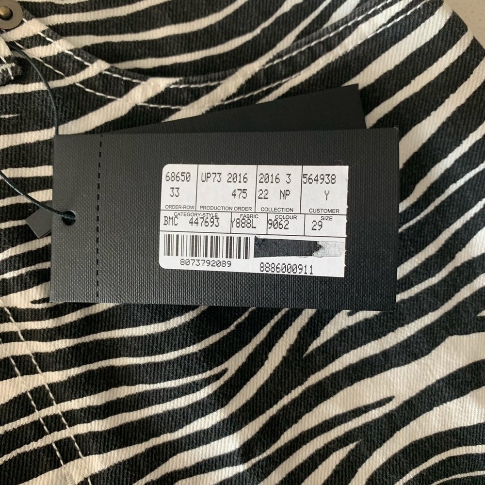 SOLD Saint Laurent Zebra Print Denim Skirt - Picture 3 of 11